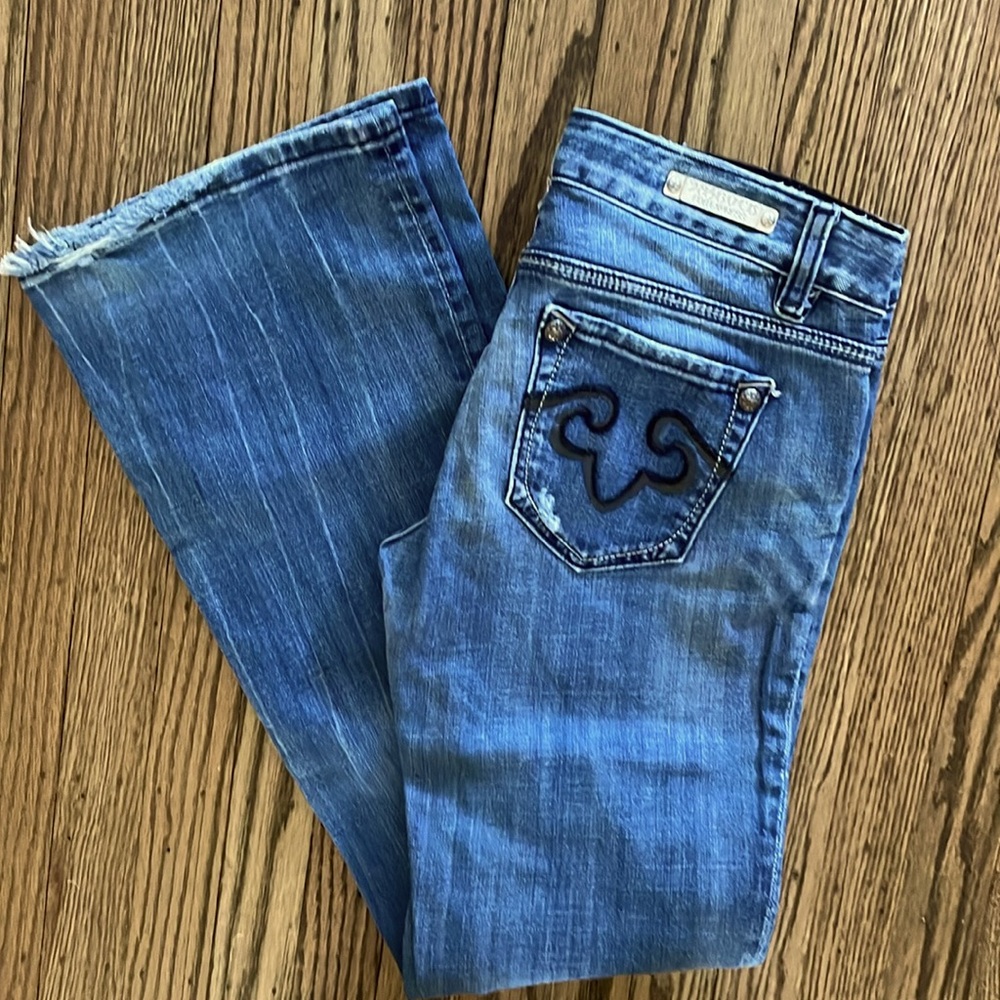 Express distressed boot cut jean
